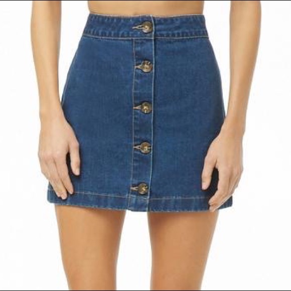 Forever 21- Button-front Denim Mini Skirt